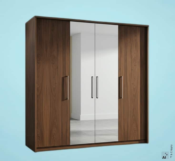 Nilkamal Riva 4 Door Wardrobe with Mirror