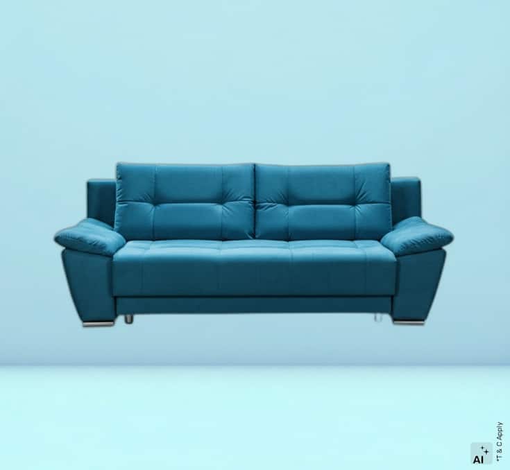 Sleep Spa Blue Couch Sofa Cum Bed 4 Seater
