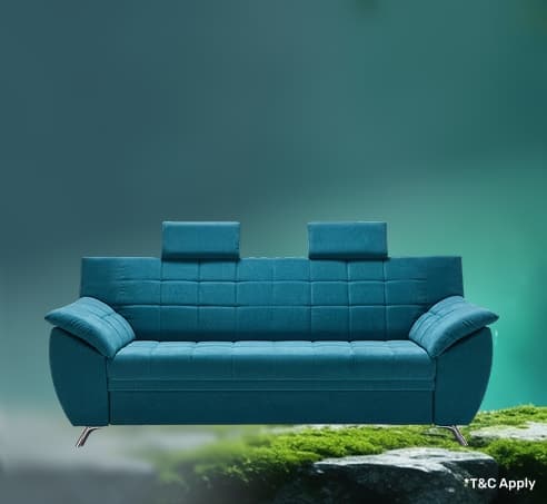 Sleep Spa Blue Couch Sofa Cum Bed 4 Seater